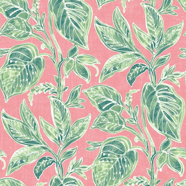 Chesapeake Mangrove Pink Botanical Pink Wallpaper Sample