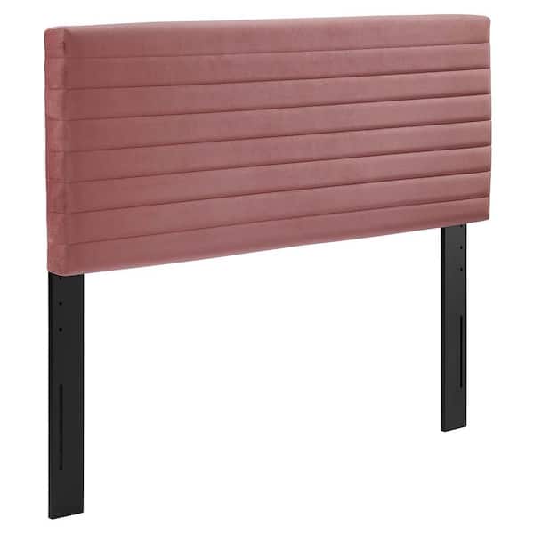 MODWAY Tranquil Dusty Rose Pink Full Queen Performance Velvet Upholstered Headboard
