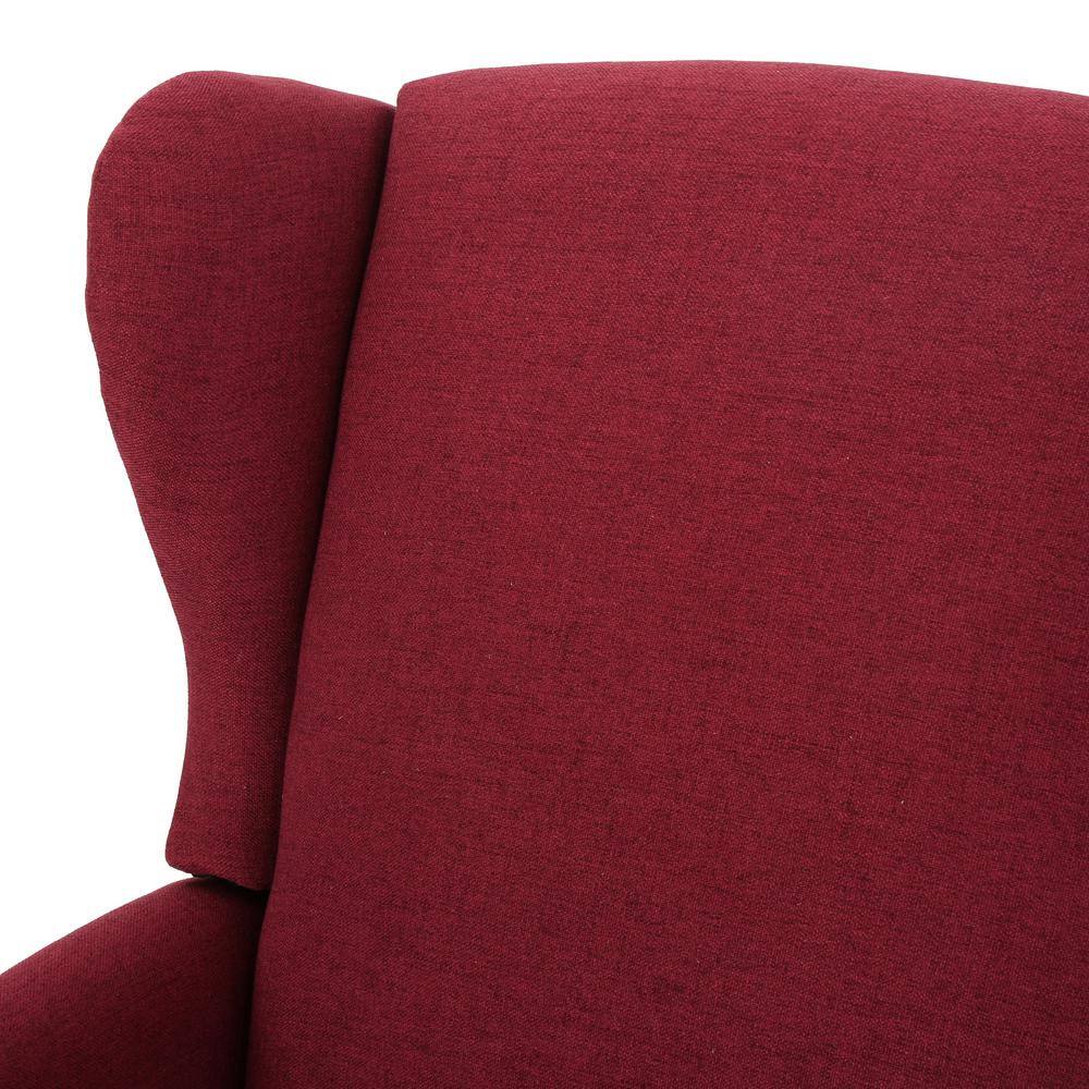 Deep Red Birch Wood Wingback Recliner Set
