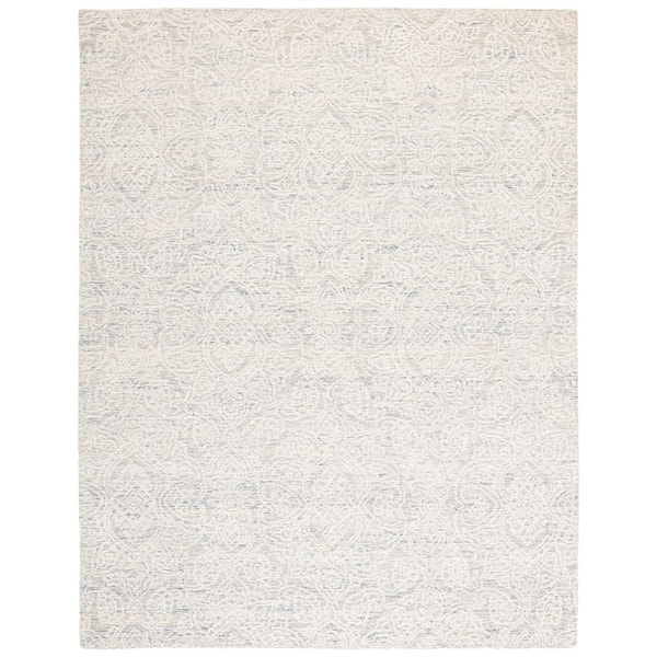 Metro 9 ft. x 12 ft. Light Blue/Ivory Floral Medallion Area Rug
