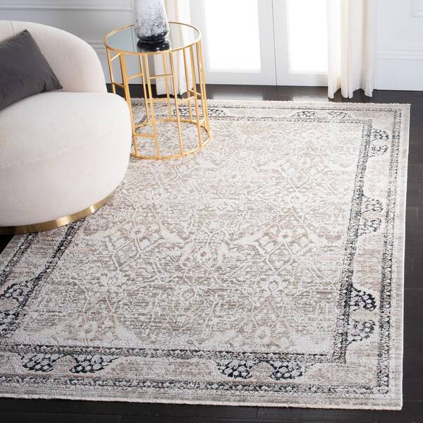 Mayflower 5 ft. x 8 ft. Ivory/Beige Distressed Ornate Area Rug