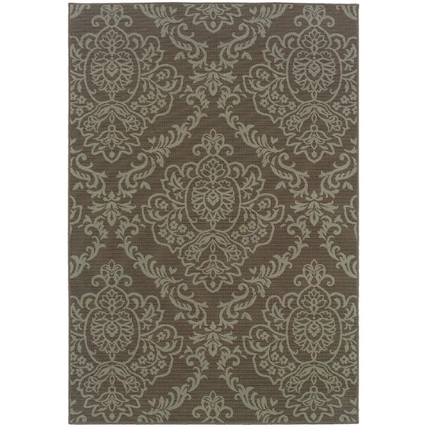 Home Decorators Collection Bimini Grey  Doormat 3 ft. x 5 ft. Indoor/Outdoor Patio Area Rug