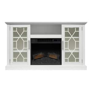 Ryden 60 in. W Freestanding Media Mantel Infrared Electric Fireplace in White