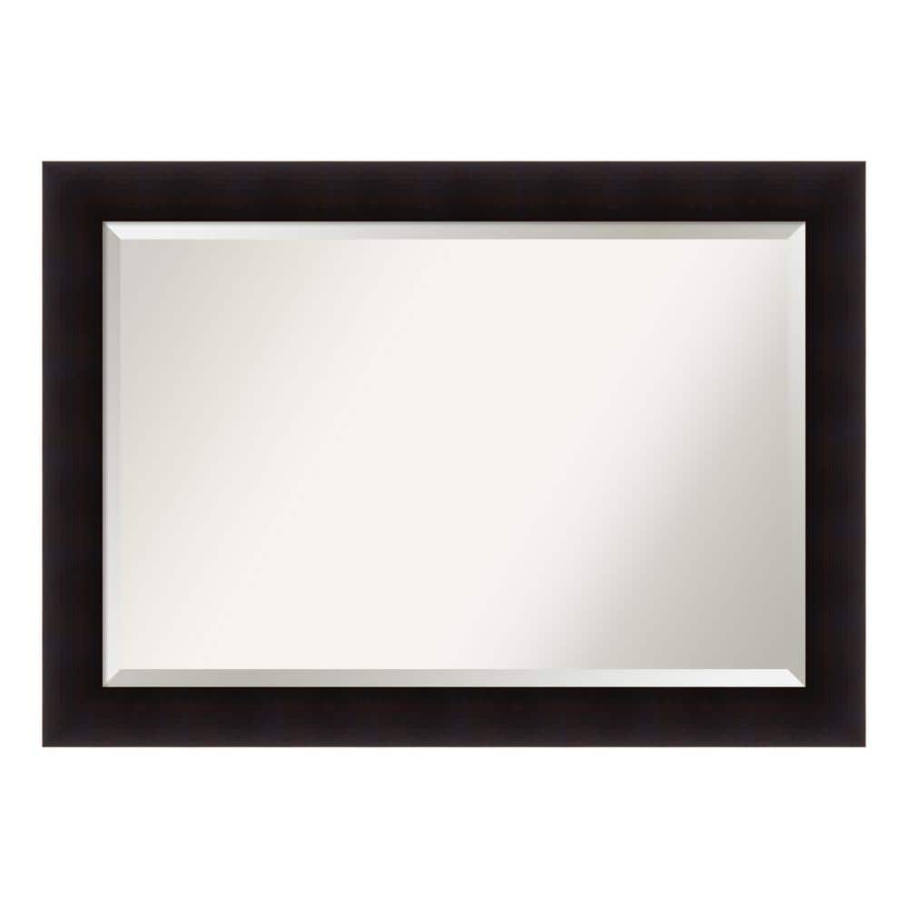 Portico Espresso 41.5 in. x 29.5 in. Beveled Rectangle Wood Framed Bathroom