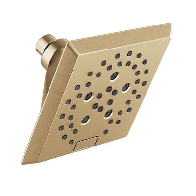 Pivotal 5-Spray Patterns 1.75 GPM 5.81 in. Wall Mount Fixed Shower Head with H2Okinetic in Lumicoat Champagne Bronze
