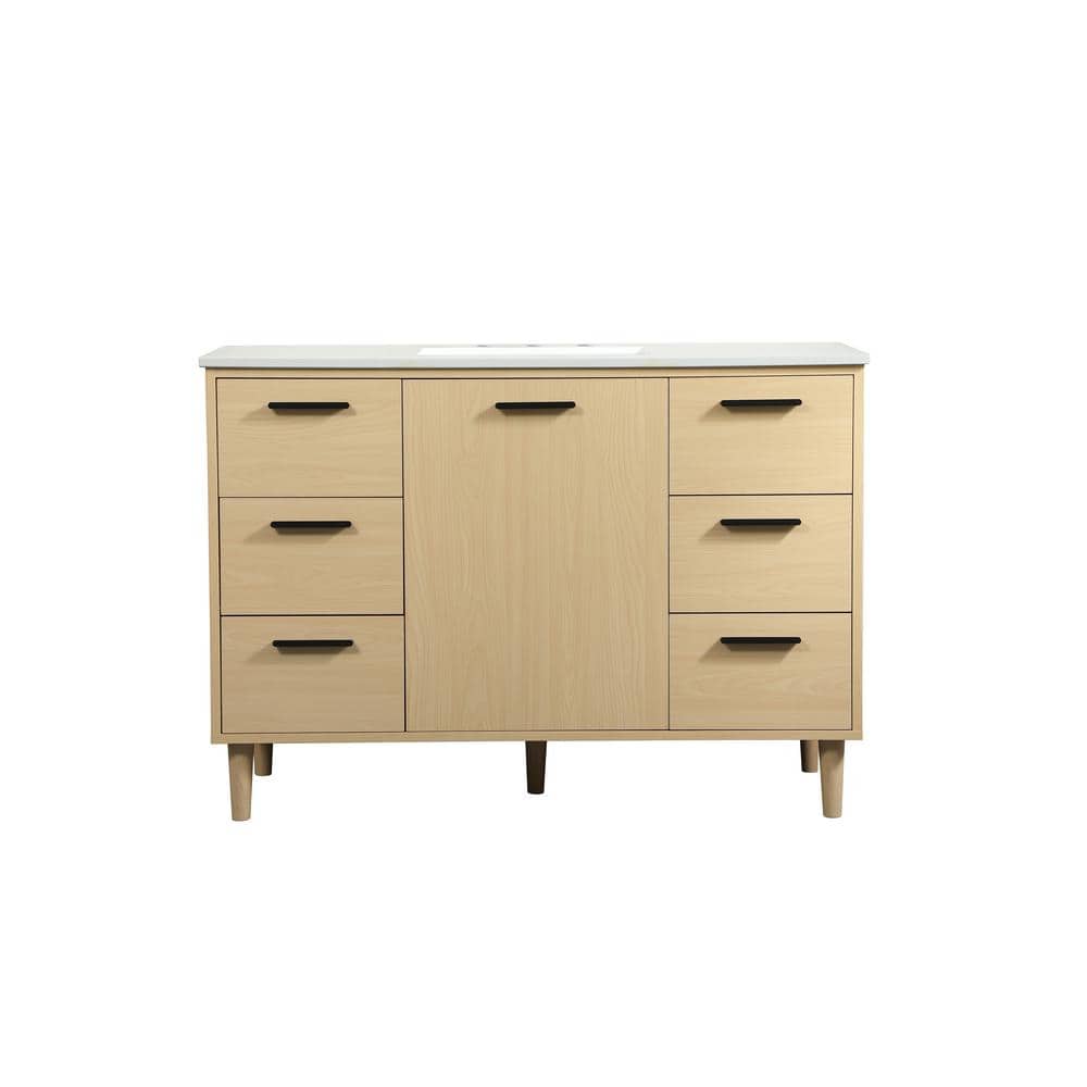 Simply Living 48 in. W x 22 in. D x 34 in. H Bath Vanity in Maple with Ivor