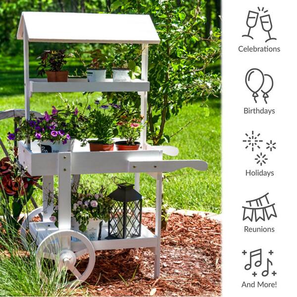 Sunnydaze 21.75 in. x 33.75 in. x 49.25 in. Country Market Wood