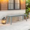 Karl home 45 in. Gray Solid Wood Backless Outdoor Ottoman Bench (Set of 2) K1G56001545