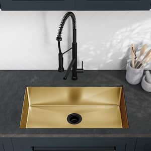 Rivage Gold Stainless Steel 30 in. Single Bowl Undermount Kitchen Sink