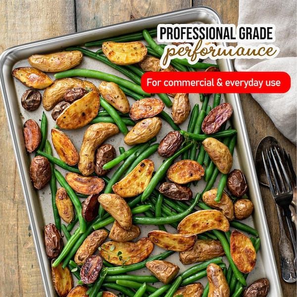 4-Piece Set Aluminum Large Baking Sheet Pan, Steel Nonstick Cookie sheet, Big Size 21 in. x 15 in. x 1 in. (4-Pack)