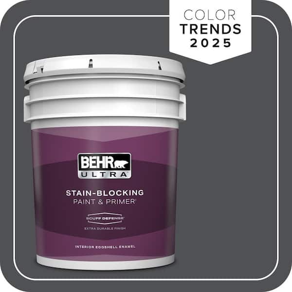 BEHR ULTRA 5 gal. #PPU18-01 Cracked Pepper Extra Durable Eggshell Enamel Interior Paint & Primer