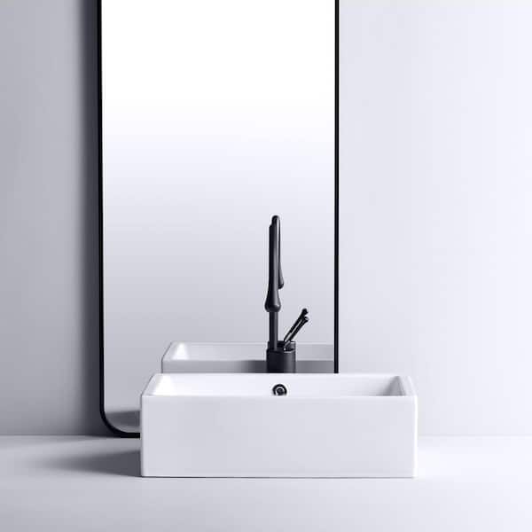 Dublin 20 in. x 15 in. Crisp White Vitreous China Rectangular Bathroom Vessel Sink with Overflow