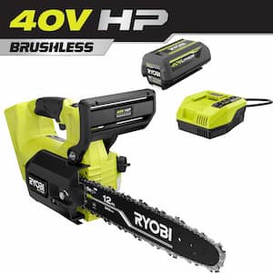 40V HP Brushless 12 in. Top Handle Battery Chainsaw with 4.0 Battery and Charger