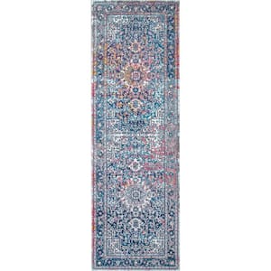 Persian Vintage Raylene Blue 2 ft. 8 in. x 12 ft. Runner Rug
