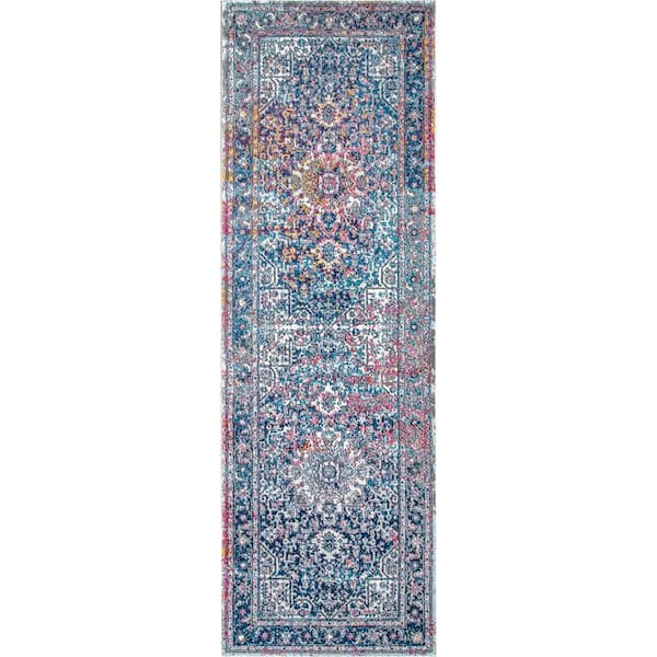 nuLOOM Persian Vintage Raylene Blue 2 ft. 8 in. x 12 ft. Runner Rug