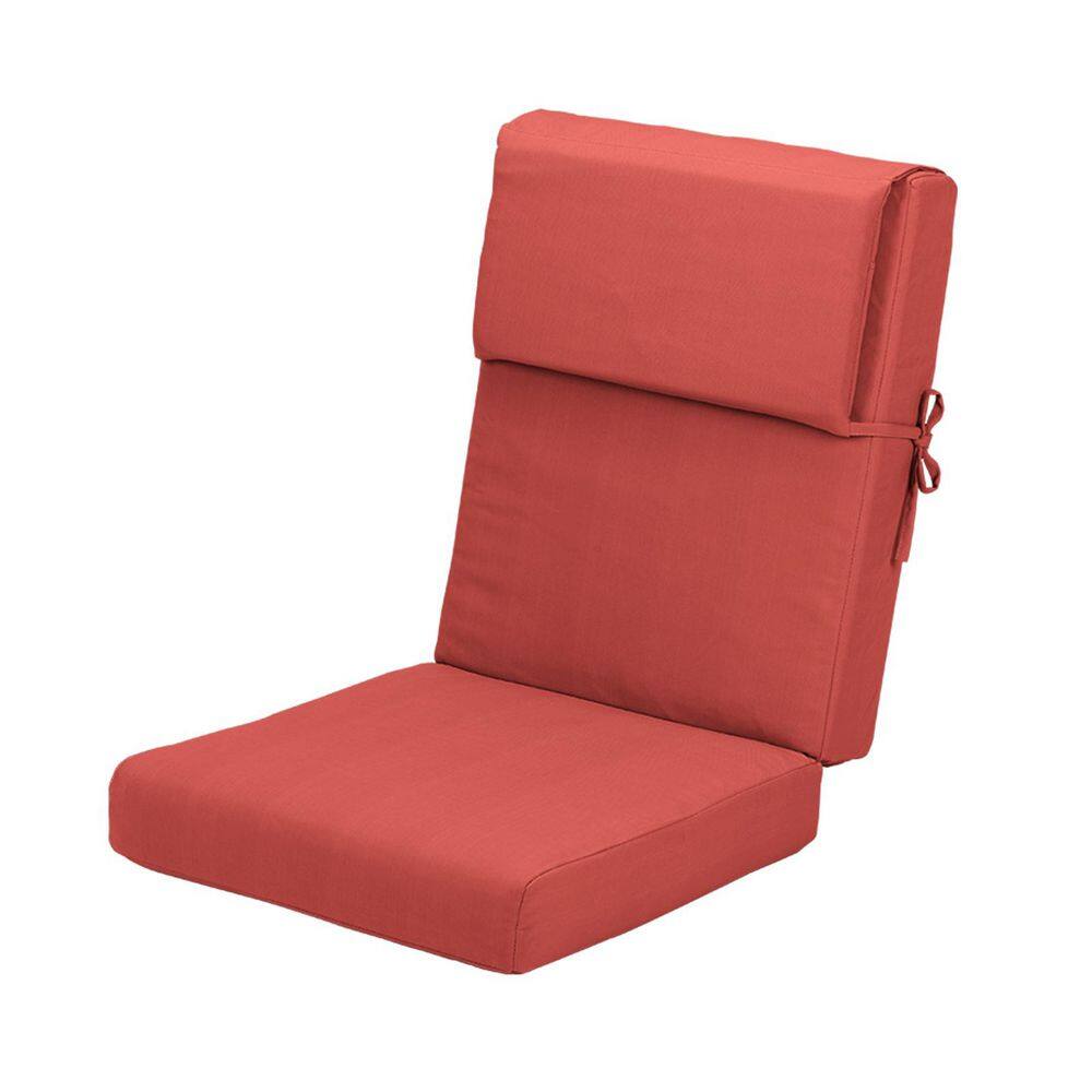 21.6 in. x 24.2 in. Outdoor High Back Chair Cushion with Adjustable Buckles and Ties in Ruby Red (1-Pack) price history on PriceWatchPro