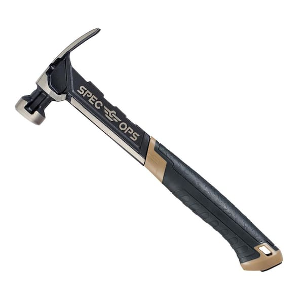 SPEC OPS Steel Hammer, 16 oz., Rip Claw, Smooth Face, Shock-Absorbing Grip