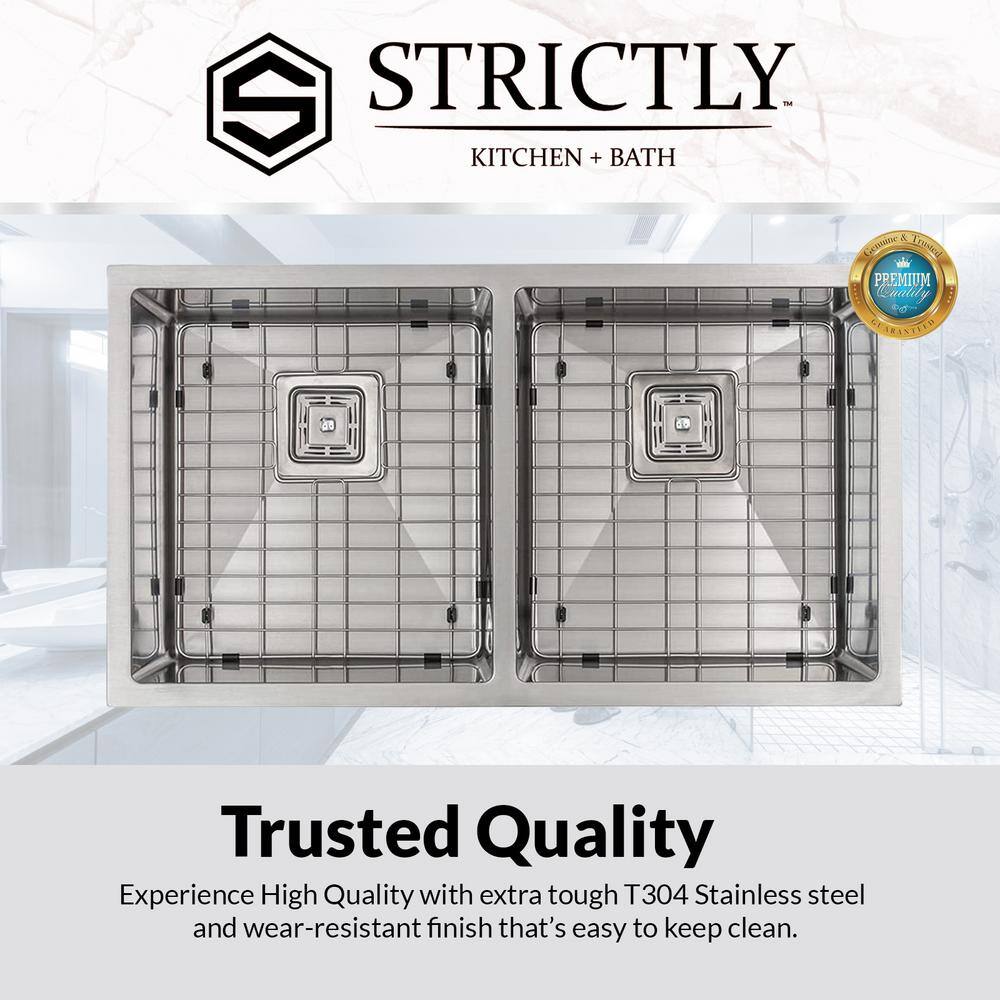 "R5050S-Stainless Steel 16 Gauge Stainless Steel 32 3/8"" Double Bowl Undermount Kitchen Sink with Square Drains" price history on PriceWatchPro