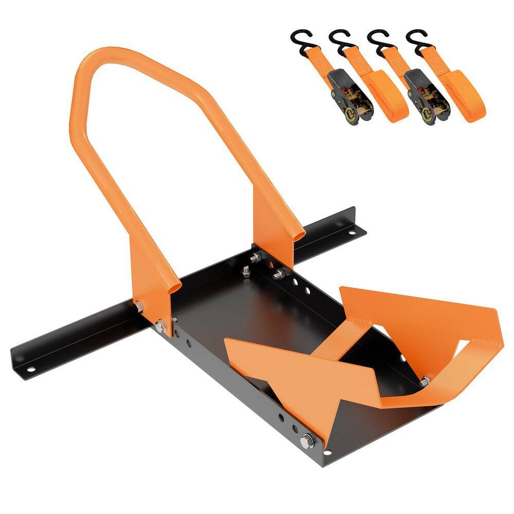 "Fat Tire Motorcycle Front Wheel Chock for up to 7.1"" Tires with Stabilizer Base & Ratchet Straps" price history on PriceWatchPro