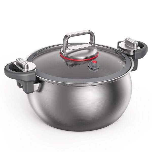 7 qt. Stainless Steel Pressure Cooker, Non-Stick Pan with No Coating, Soup Pot with Tight-Fitting Lid, Twist-Lock Handle
