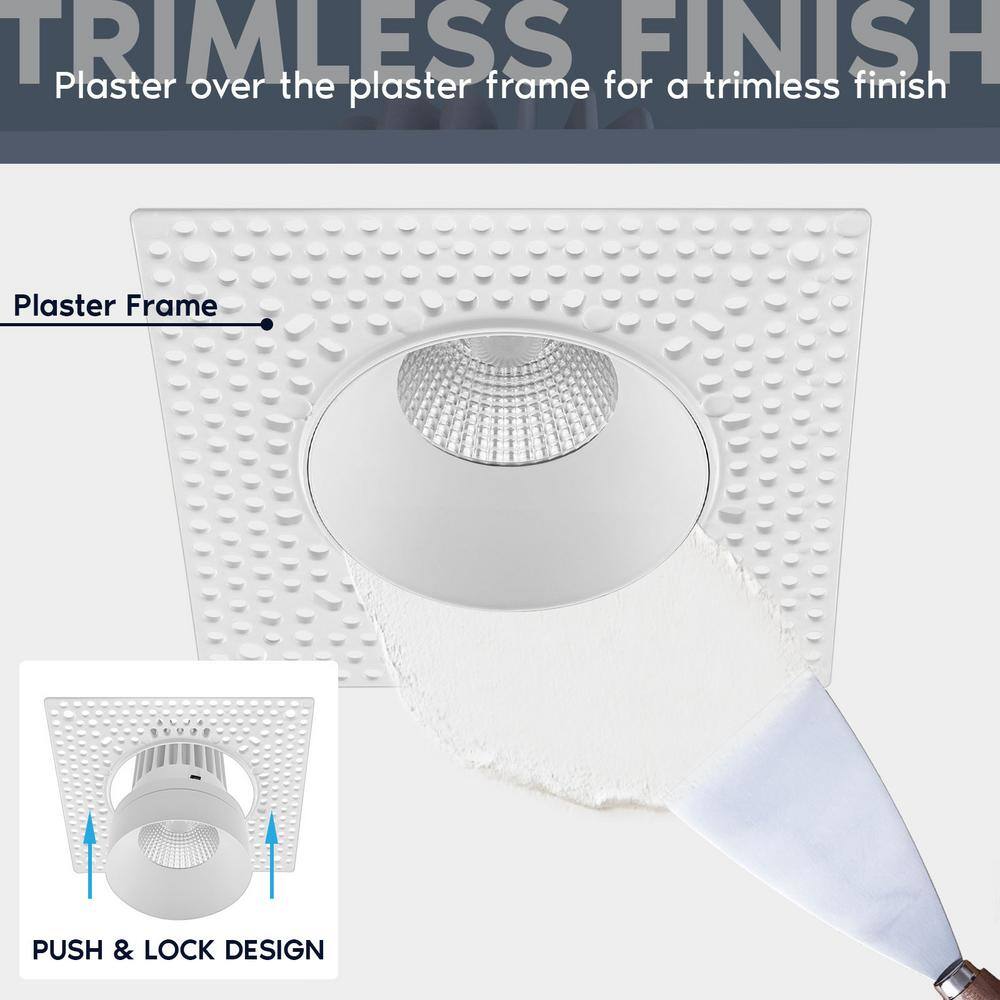 3'' White Aluminum Dimmable LED Recessed Lighting Kit