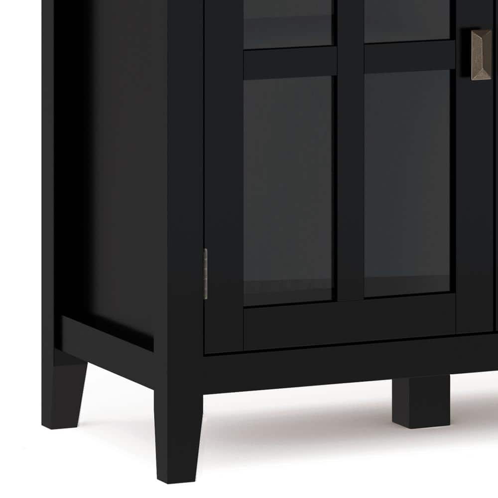 Black Solid Wood 66'' Traditional Sideboard with Adjustable Shelving