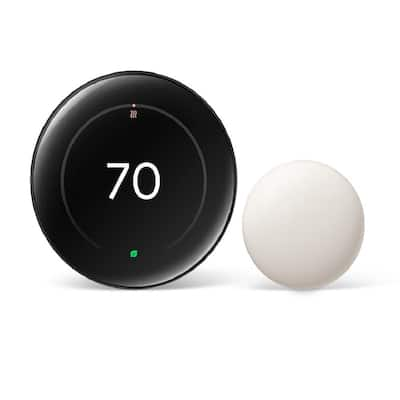 Nest Learning Thermostat (4th Gen) with Nest Temperature Sensor (2nd Gen) -  Polished Obsidian