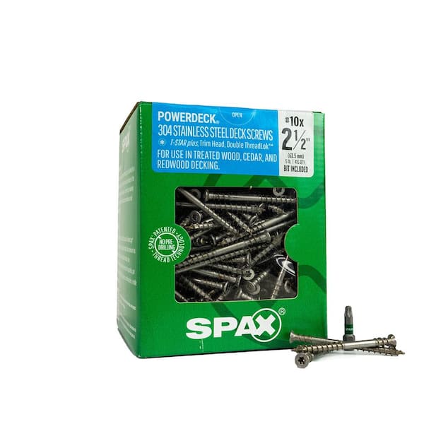 SPAX #10 x 2-1/2 in. T-Star Plus Drive Trim Head DoubleLok Thread Stainless Steel Screw (420-Box)