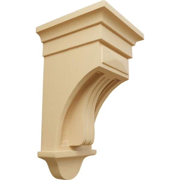 Ekena Millwork 6-1/2 in. x 6-1/2 in. x 12 in. Alder Raised Fluting Corbel