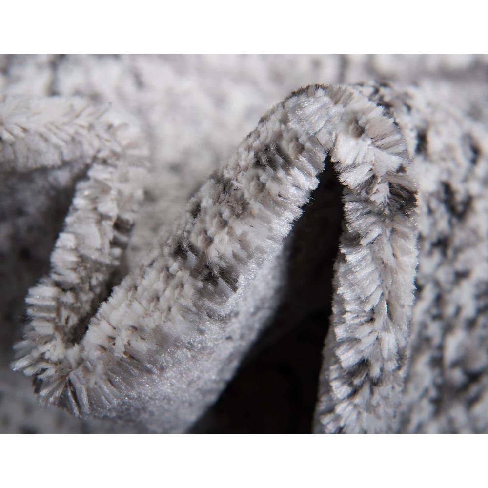 Sofia Collection 13' Square Gray and Beige Synthetic Rug