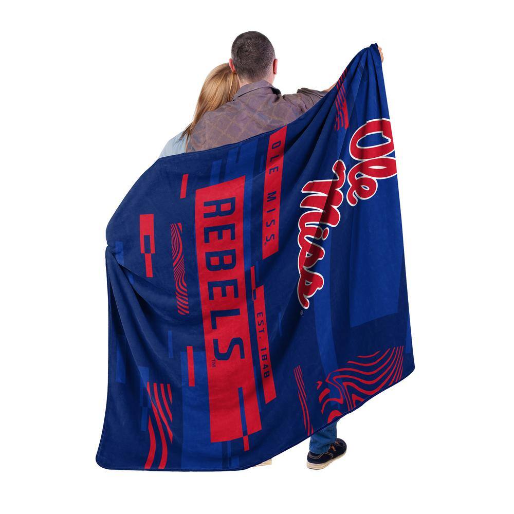 Mississippi Rebels Blue and Red Fleece Throw Blanket