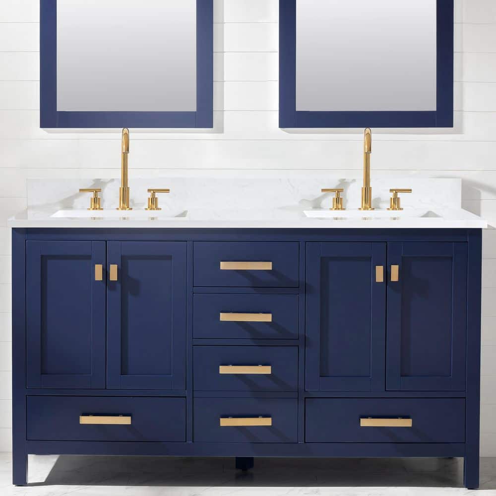 Design Element Valentino 60 in. W x 22 in. D Bath Vanity in Blue