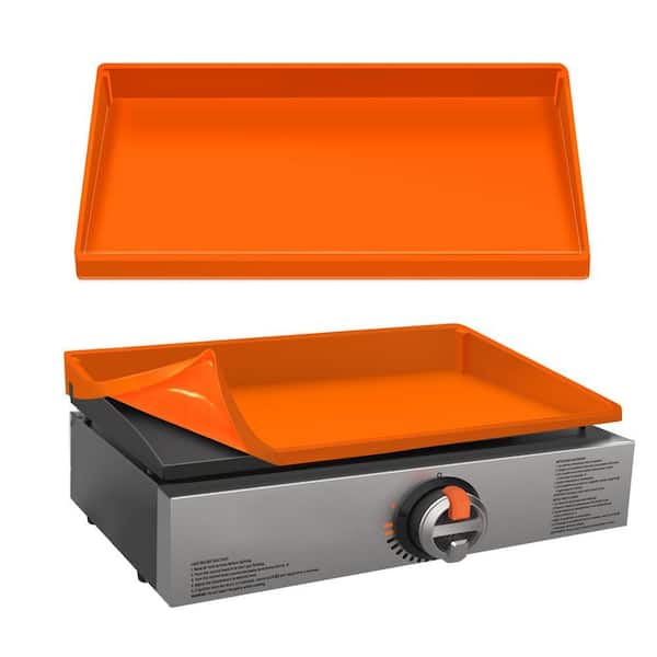 17 in. L x 15.5 in. W Silicone Full Wrap-Around Griddle Cover Mat for Grilling, Orange