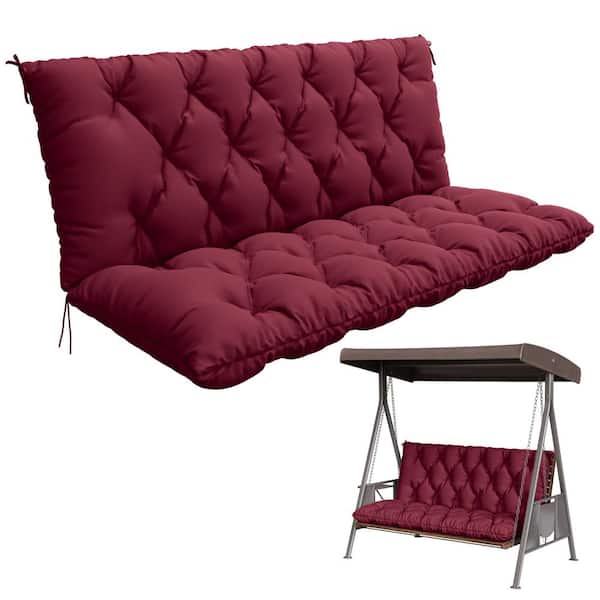60 in. x 40 in. 2-3 Seat Patio Contoured Replacement Bench Cushion Outdoor Porch Swing Cushion Cushion Burgundy