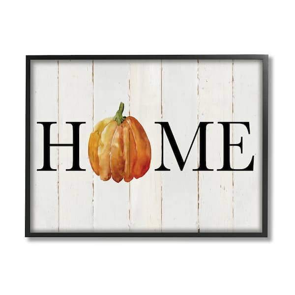 Stupell Industries Rustic Home Pumpkin by Carol Robinson 1 Piece Framed Graphic Print Typography Poster Art Print 14 in. x 11 in.