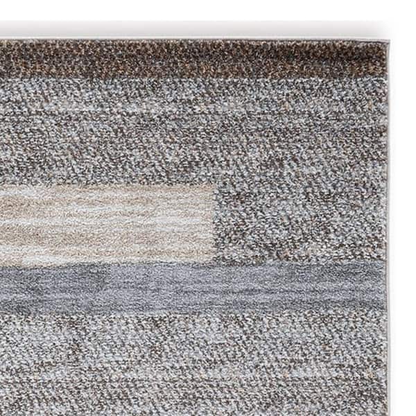 Beny  Brown, Cream and Gray Geometric 5 ft. x 7 ft. Area Rug