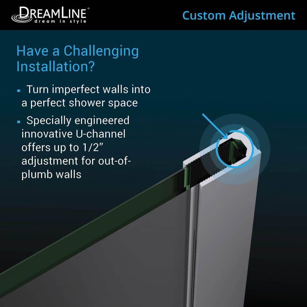 Linea 34" W x 72" H Frameless Brushed Nickel Shower Screen