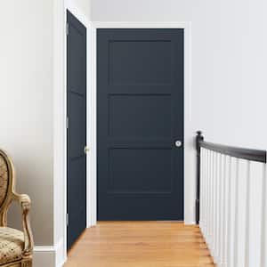 36 in. x 80 in. Birkdale Denim Stain Left-Hand Smooth Solid Core Molded Composite Single Prehung Interior Door