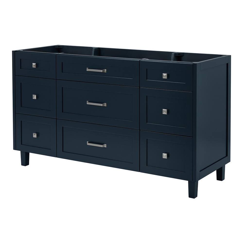 Monroe 60" Midnight Blue Freestanding Single Vanity Base