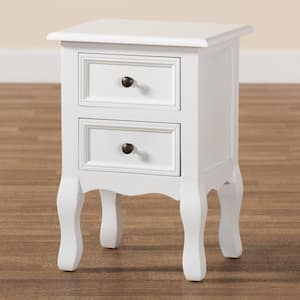 Caelan 2-Drawer White and Black Nightstand (19.3 in. H x 13.8 in. W x 11.8 in. D)