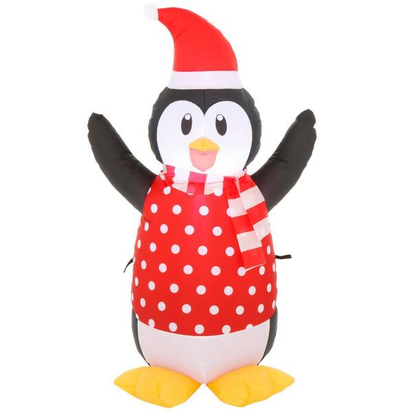 Home Accents Holiday 3.5 ft. Pre-Lit Airblown Inflatable Christmas Penguin