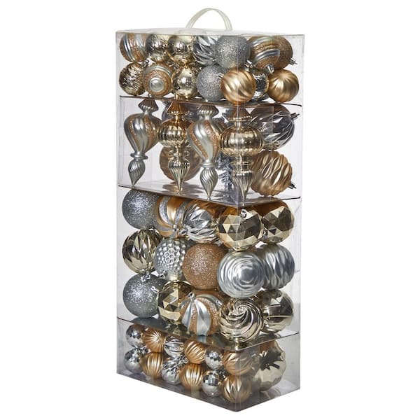Holiday Deluxe 3.5 in. Multicolor Shatterproof Assorted Ornaments (81-Pack)