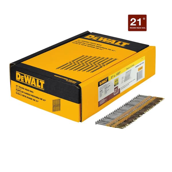 DEWALT 3 in. x 0.120 in. Ring Shank Hot Galvanized Collated Framing Nails (2000 Pack)