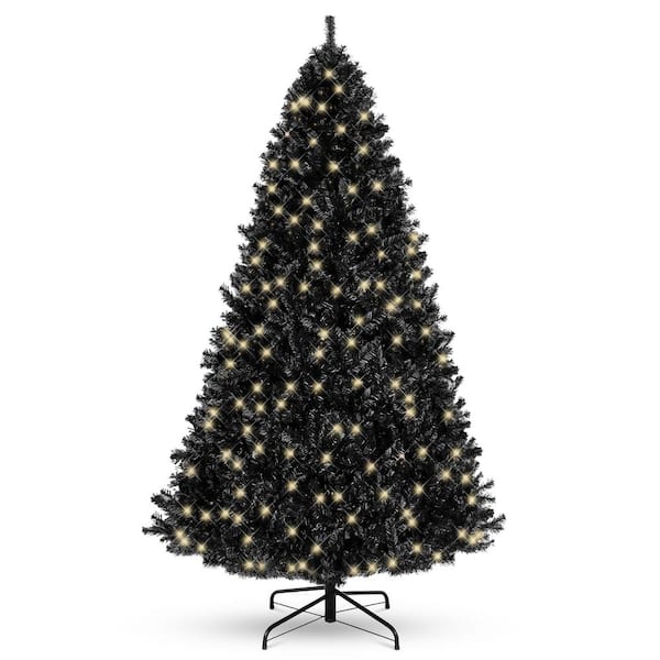 4.5 ft. Black Pre-Lit Artificial Christmas Tree with 175-Warm White Lights