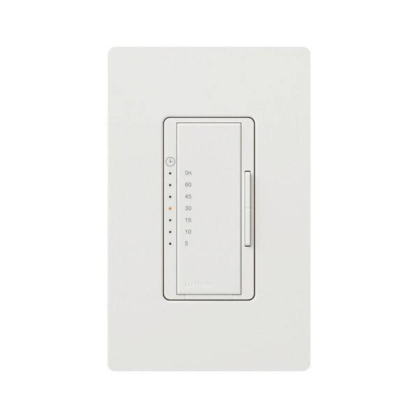 Lutron Maestro 5 Amp Countdown Digital Timer with Wall Plate - White