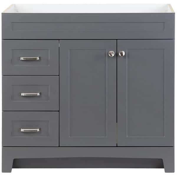 Home Decorators Collection Thornbriar 36 in. W x 22 in. D x 34 in. H Bath Vanity Cabinet without Top in Cement