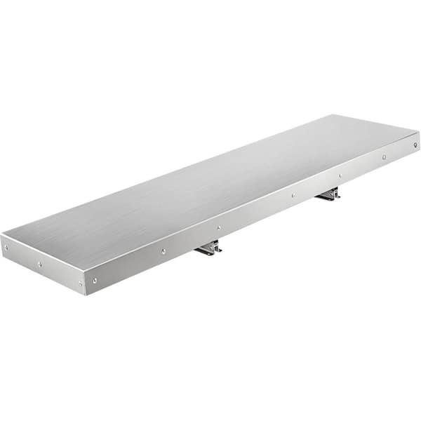 SVOPES 48 in. L x 12 in. W Stainless Steel Concession Shelf, Drop-Down Folding Serving Stand for Trailer Window, Silver