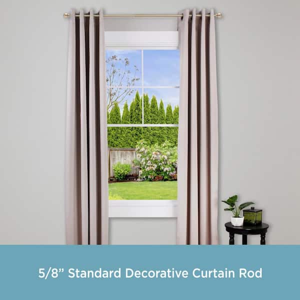 Single Curtain Rod Traditional Decorative White Finish Durable Steel 28-48 Inch 