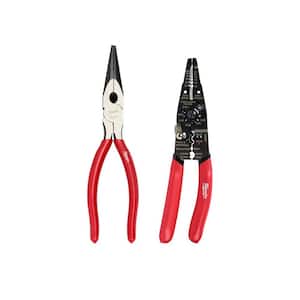 9 in. Multi-Purpose Cutting Pliers with 8 in. Dipped Grip Long Nose Pliers (2-Piece)