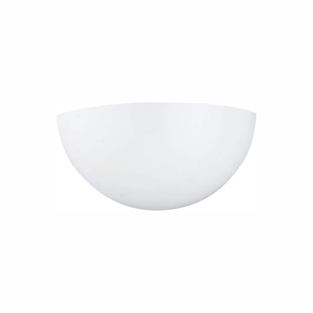 Generation Lighting Elda 13 in. 1-Light White Transitional Wall Sconce Bathroom Light with White Acrylic Shade and LED Light Bulb